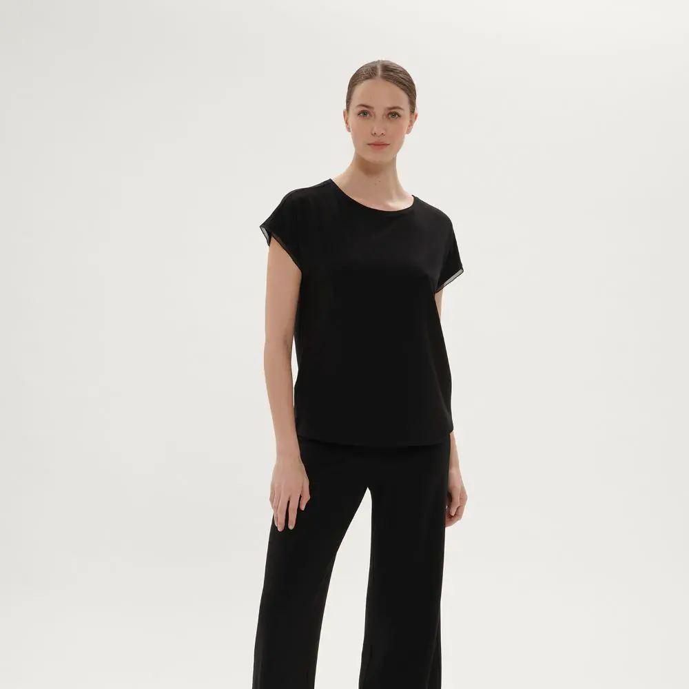 【SIMONE PÉRÈLE】AURORE 黎明 短袖T SHIRT 經典黑-M