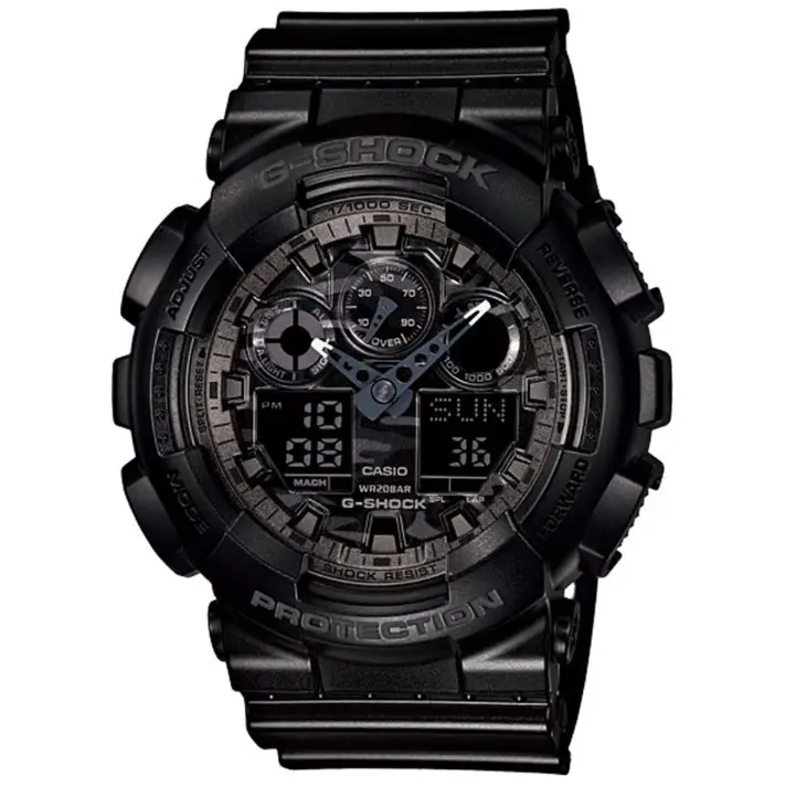 *【ERICA】CASIO G-SHOCK雙顯金屬整點強悍光澤腕錶 (黑)