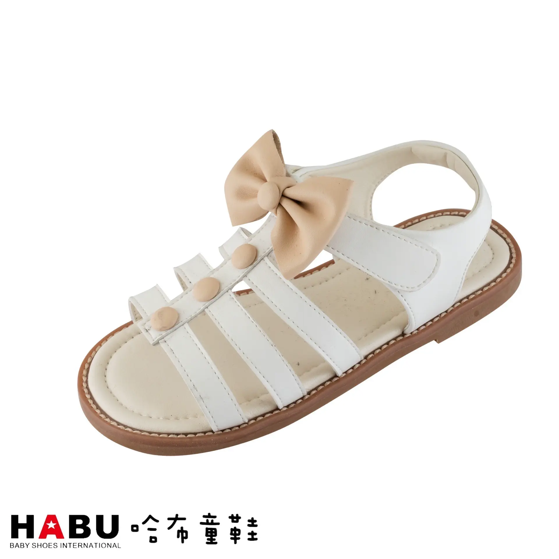 台中店-HABU-蝴蝶結羅馬涼鞋(白)-29