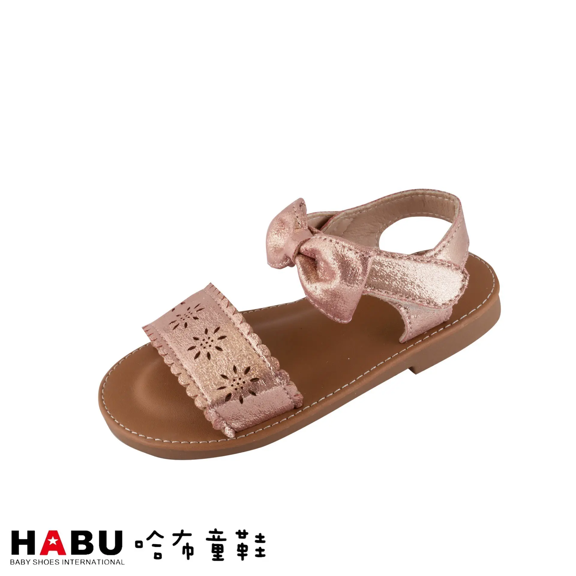 台中店-HABU-雕花金屬感蝴蝶結涼鞋(桃紅色)-28