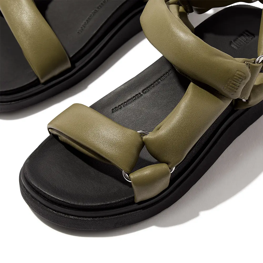 fitflop GEN-FF 軟皮後帶涼鞋-迷彩綠-US 6