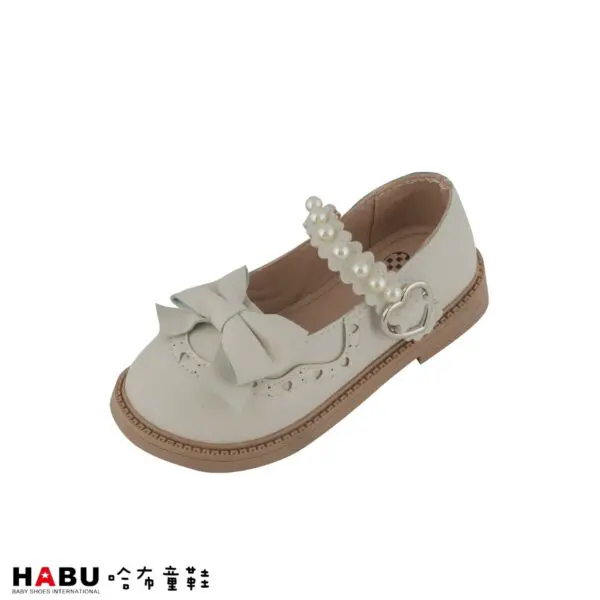 台中店-HABU-珍珠繫帶魔鬼氈樂福鞋(白)-28