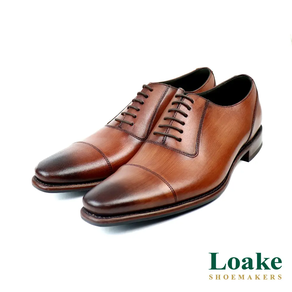 【LOAKE】經典壓線橫飾牛津鞋 棕色-US9(26cm)