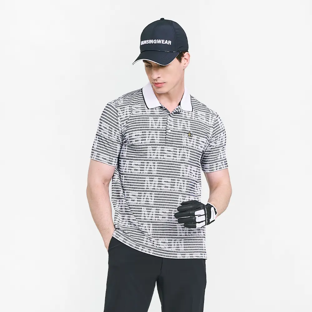 【Munsingwear】黑色金企鵝系列吸彈性伸縮短袖POLO衫-3L