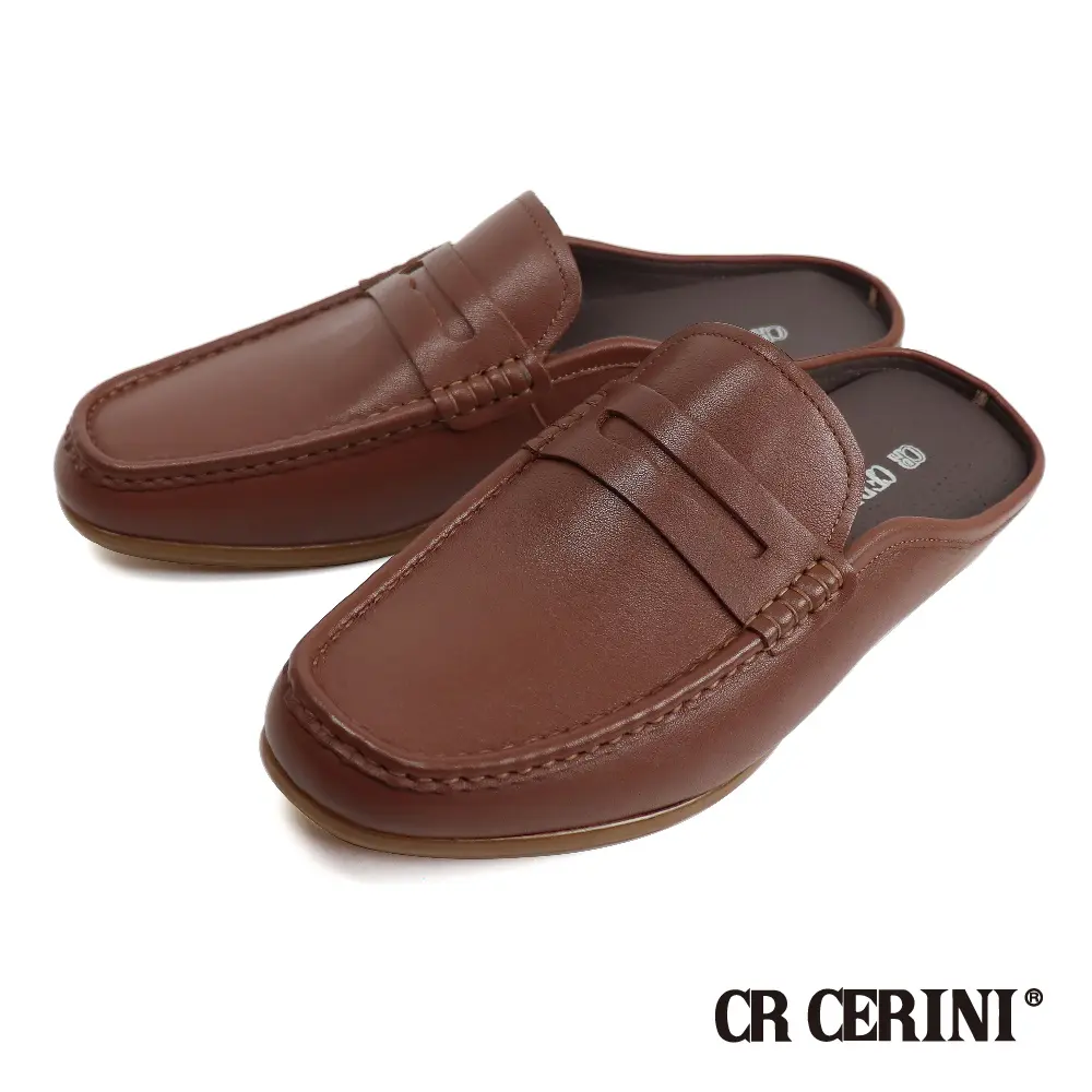 【CR CERINI】素面便士樂福造型張菲鞋 棕色-43