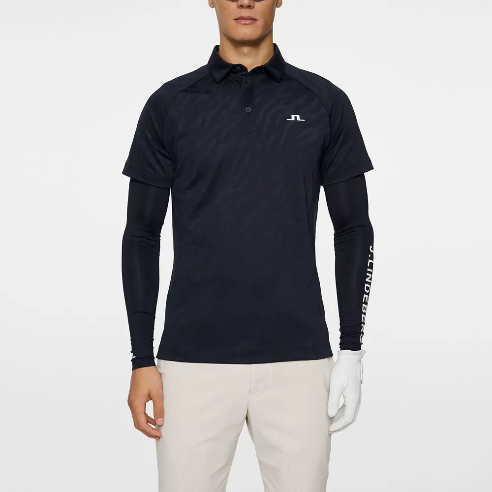 【J.LINDEBERG】虎紋緹花網眼Polo-JL Navy-XL