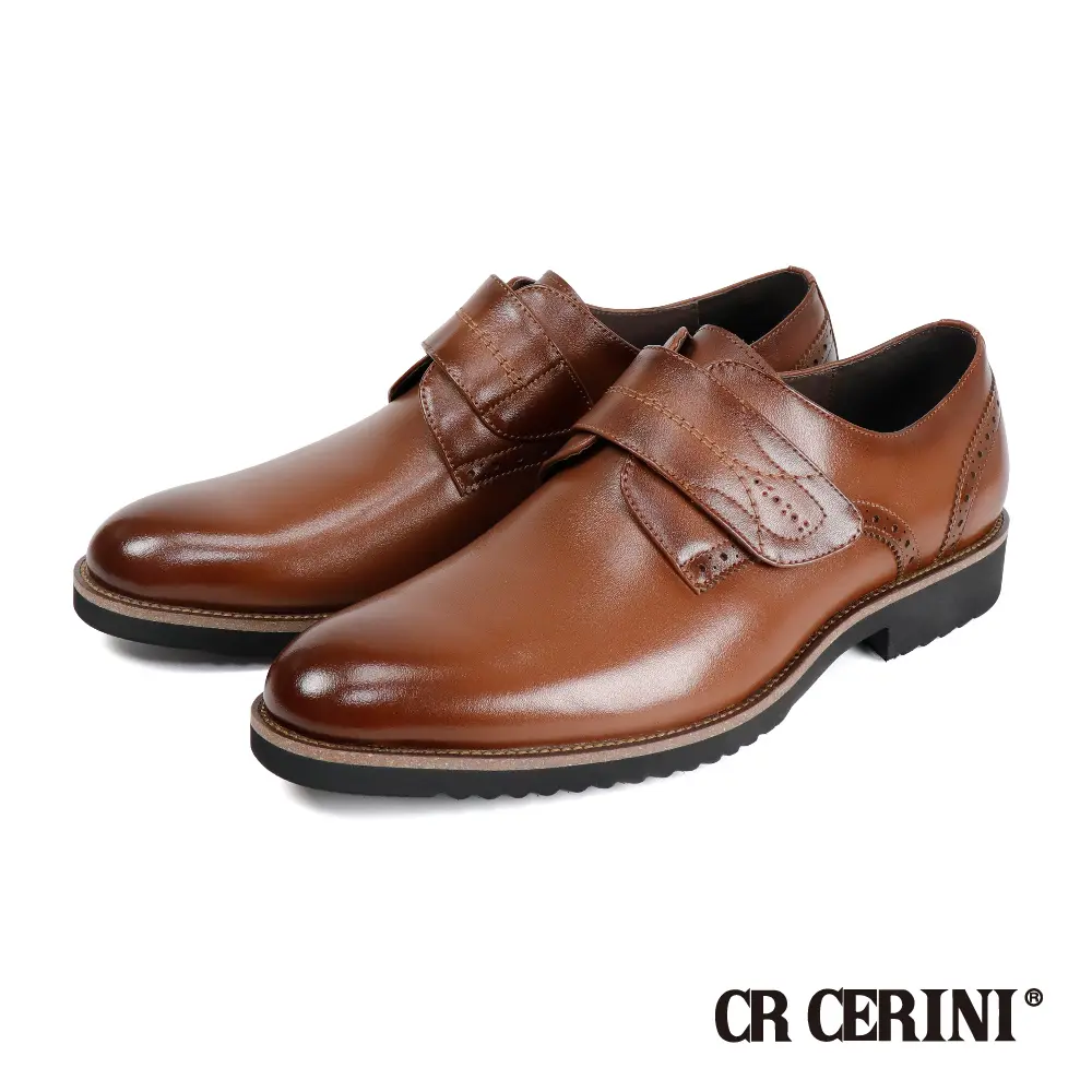 【CR CERINI】質感雕孔魔鬼氈休閒鞋 棕色-45