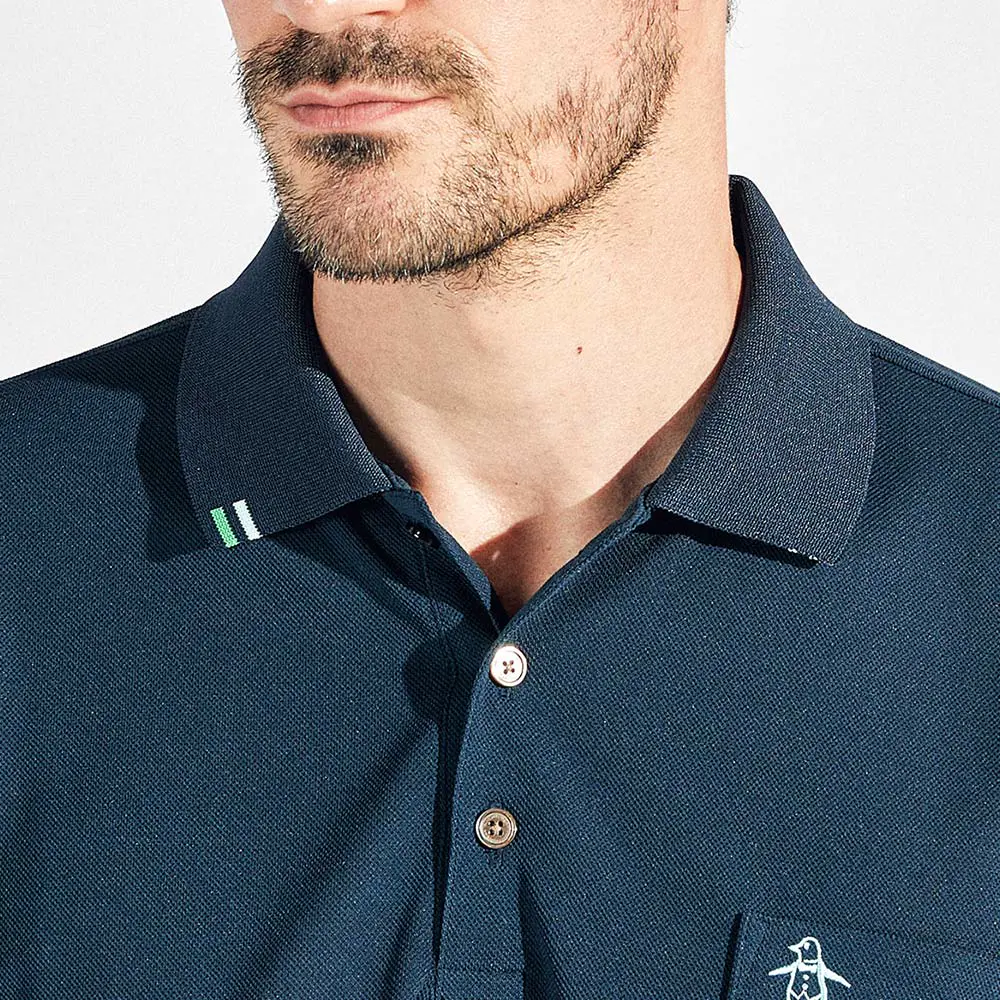 【Munsingwear】男款藏青色防曬冷卻舒適親膚吸濕速乾短袖POLO衫