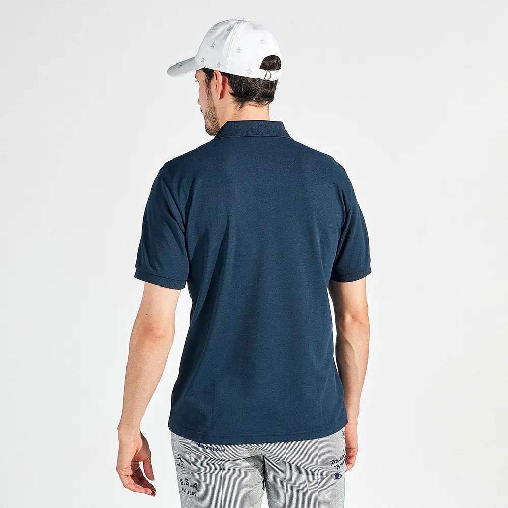 【Munsingwear】男款藏青色防曬冷卻舒適親膚吸濕速乾短袖POLO衫