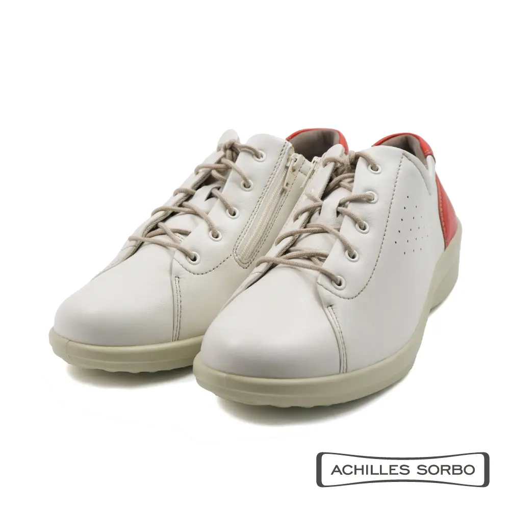 【Achilles】日本健康機能透氣增高綁帶休閒鞋 白色-US8.5(25cm)