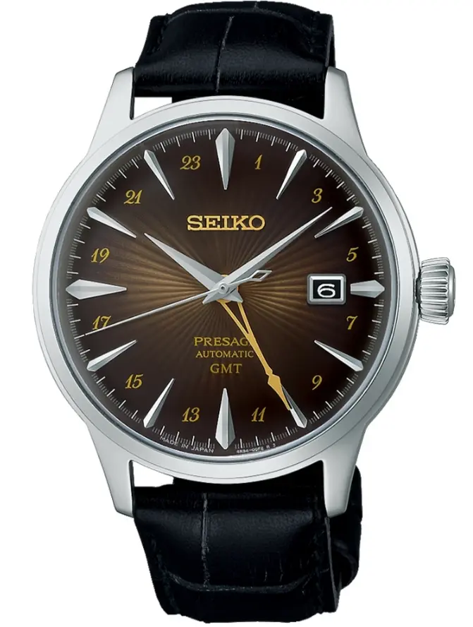 *【ERICA】SEIKO PRESAGE 雞尾酒 GMT機械腕錶 深棕(皮帶)