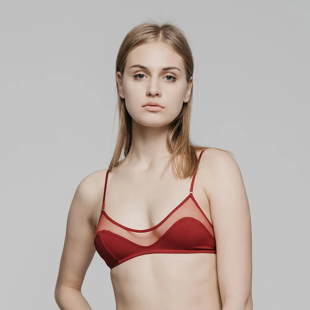 Bralette Bra 小可愛法式內衣-紅-32A