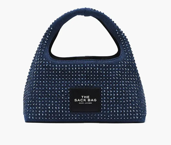 *【MARC JACOBS】SACK系列鋪鑽丹寧迷你手提包