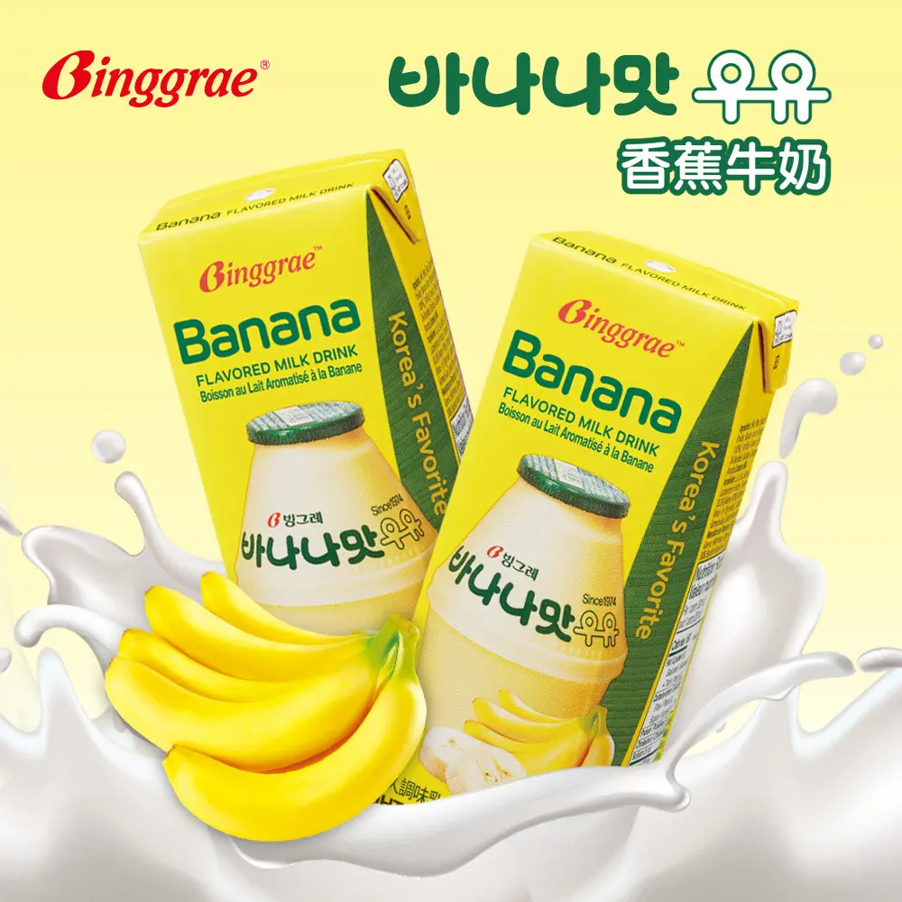 【韓味不二】Binggrae-香蕉牛奶 200ml*24入/箱