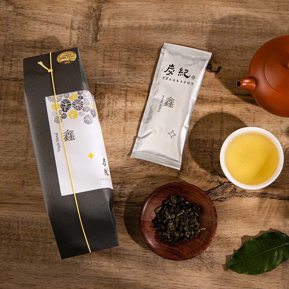 【炭紀 TEAGRAPHY】蒼灰古韻禮盒/台灣烏龍茶-伴手禮--鑫(5包*6克)+淼(5包*6克)