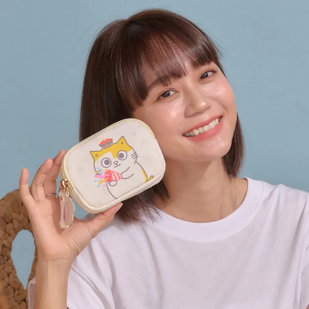 【kiki STUDIO】15週年-黃阿瑪雙層零錢包-米