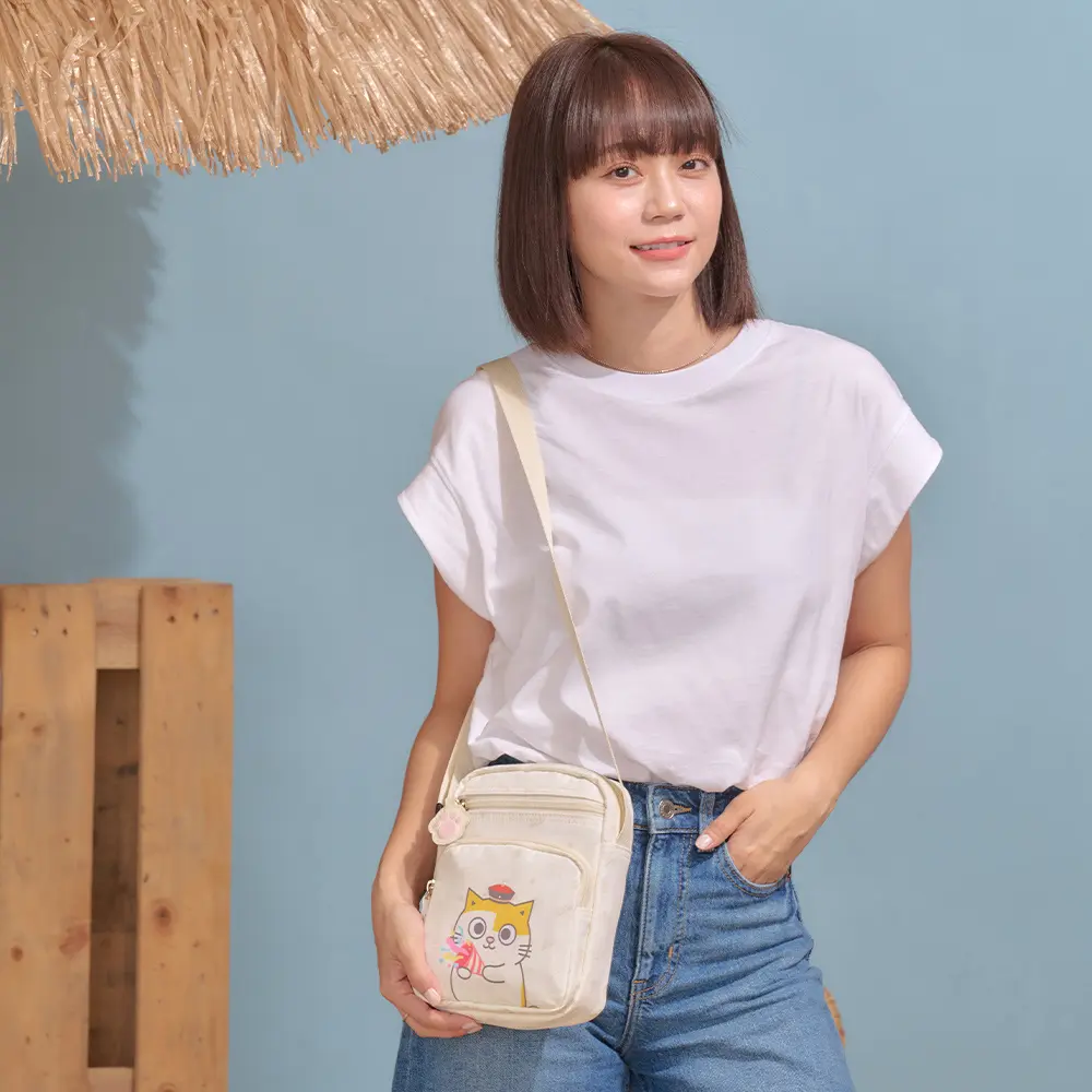 【kiki STUDIO】15週年-黃阿瑪側背包-米