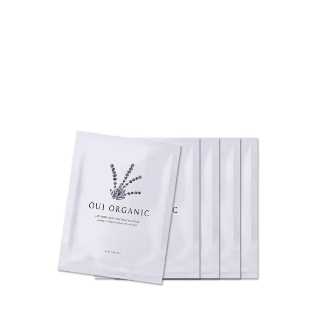 OUI ORGANIC 薰衣草淨透控油面膜5入