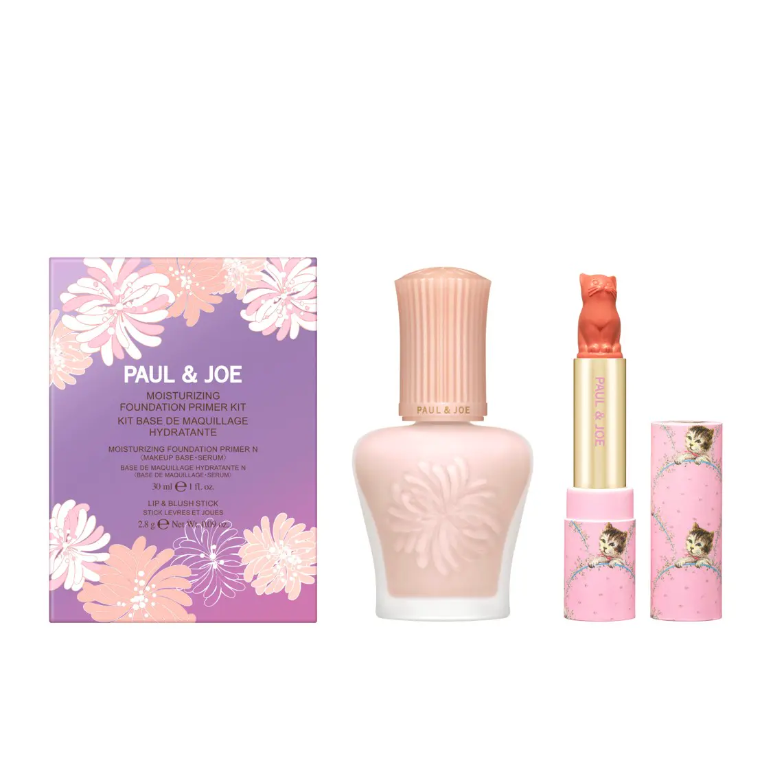 PAUL&JOE 糖瓷恆潤隔離貓咪唇頰彩組-00