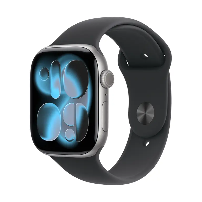 Apple Watch S11 46mm太空灰鋁金屬配黑色運動錶帶 S/M MEV04