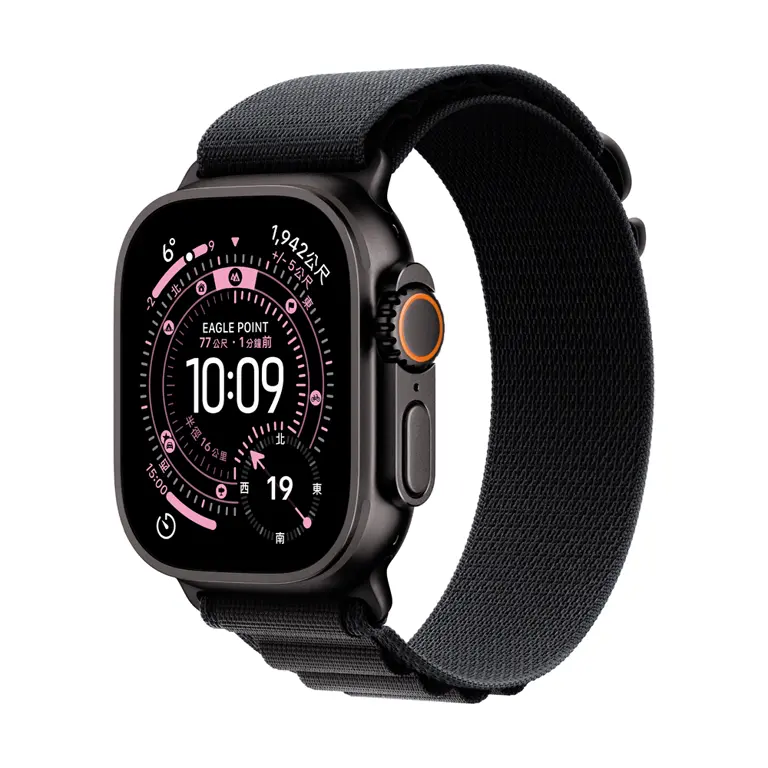 Apple Watch Ultra 3 黑色鈦金屬 配黑色高山錶環M MF0V4