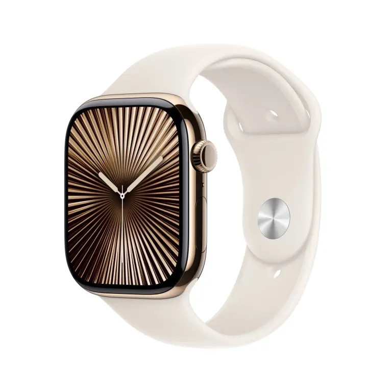 Apple Watch S10 46mm 金色鈦金屬配運動錶帶 M/L MWYY3