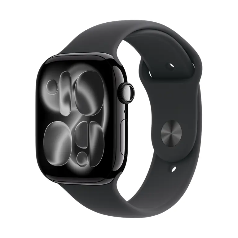 AppleWatchS11 46mm曜石黑鋁金黑運動型錶帶M/L MEUX4＋殼