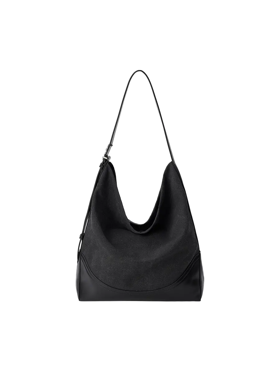 【BLANK SPACE】Elon 皮革帆布流浪水桶包-水洗灰(SKM ONLY)