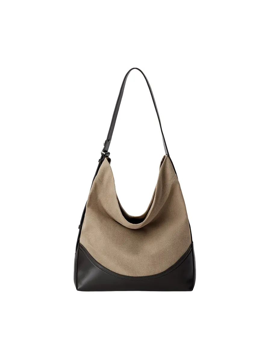 【BLANK SPACE】Elon 皮革帆布流浪水桶包-水洗棕(SKM ONLY)