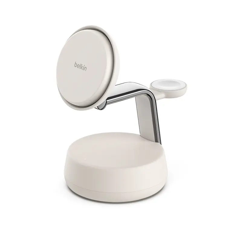 Belkin UltraCharge Pro Qi2 25W 3合1磁吸充電座 沙色