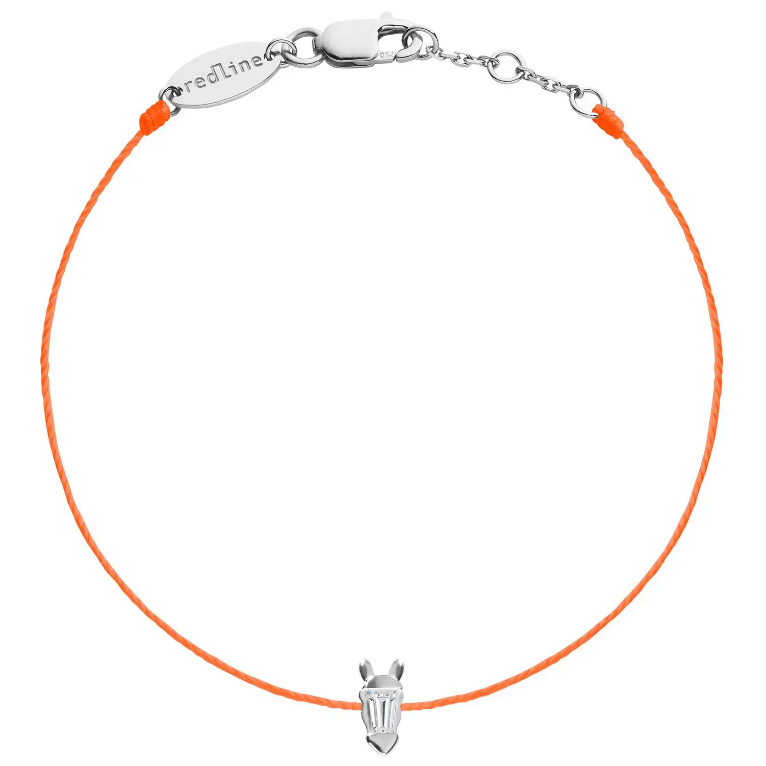 Lucky Horse 馳鑽駿馬 18K白金 螢光橘線手鏈