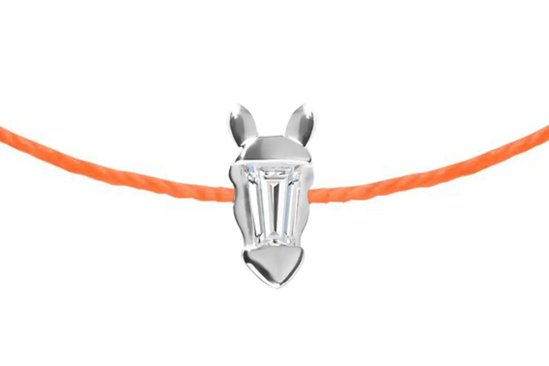 Lucky Horse 馳鑽駿馬 18K白金 螢光橘線手鏈