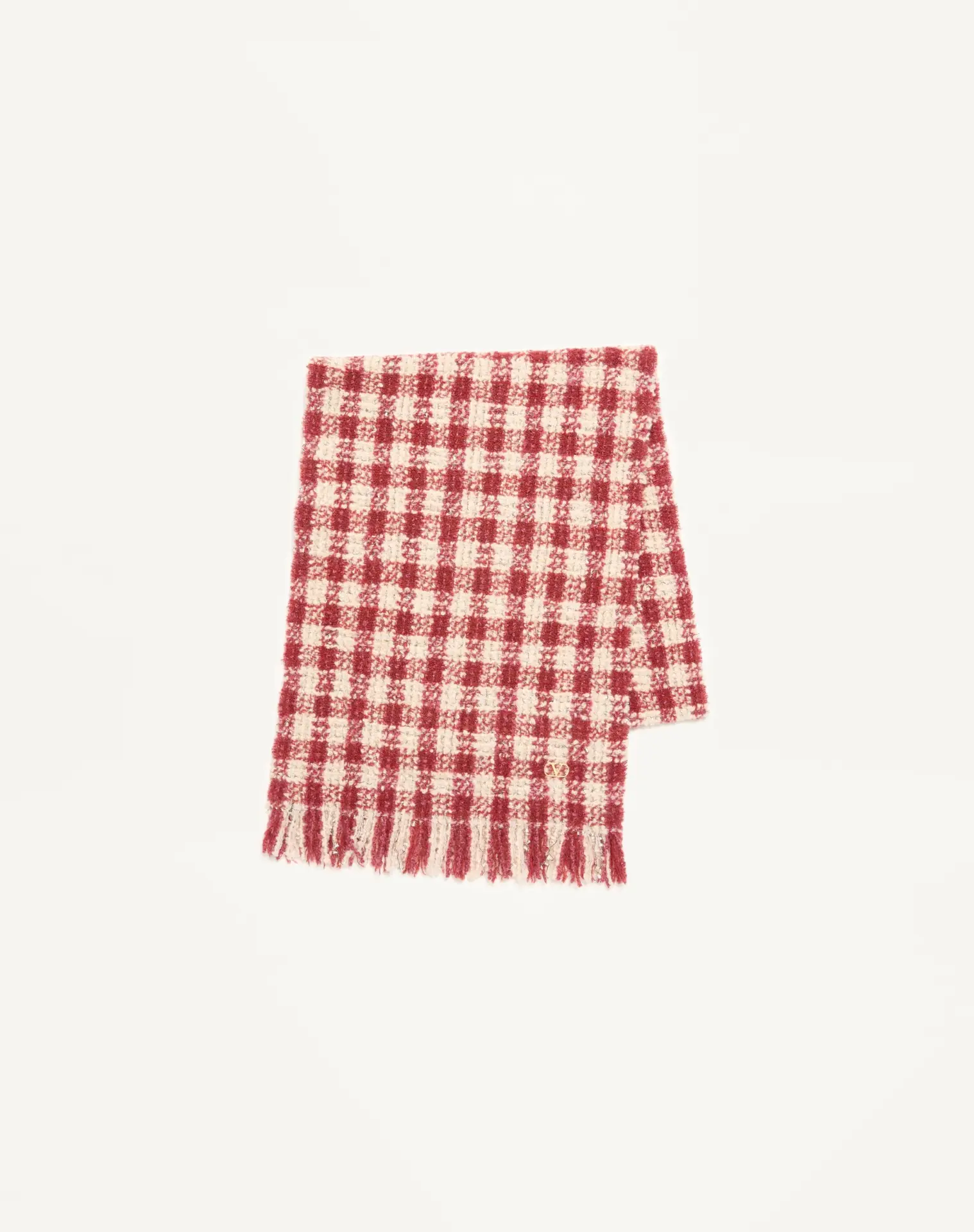 【VALENTINO】Boucl&eacute; 格紋圍巾