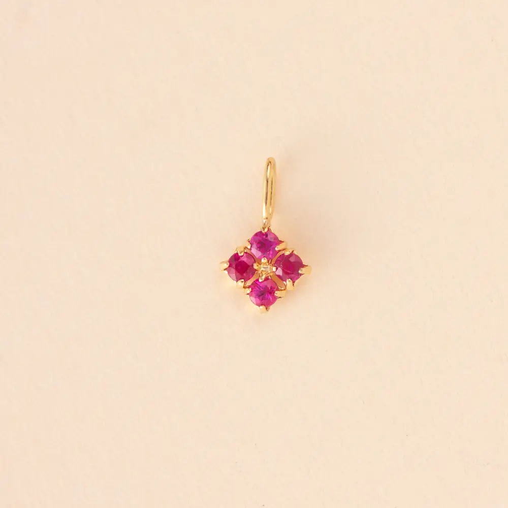 DT【ARTE WHITE】K18 芝櫻紅寶石吊墜 0.15ct