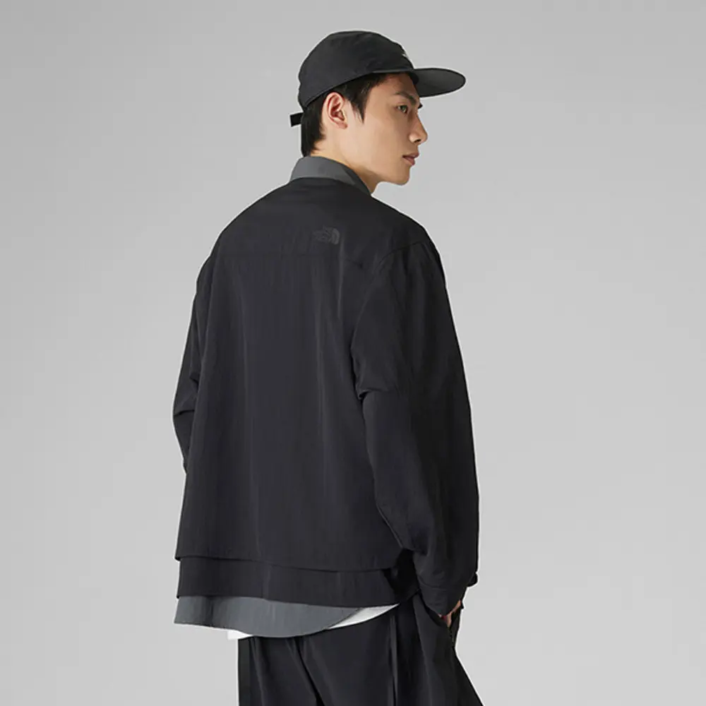 【THE NORTH FACE UE】男款黑色WINDWALL防風多口袋夾克